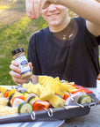 Seed Ranch Flavor Co, The Umami Seasoning on grilled veggie skewers