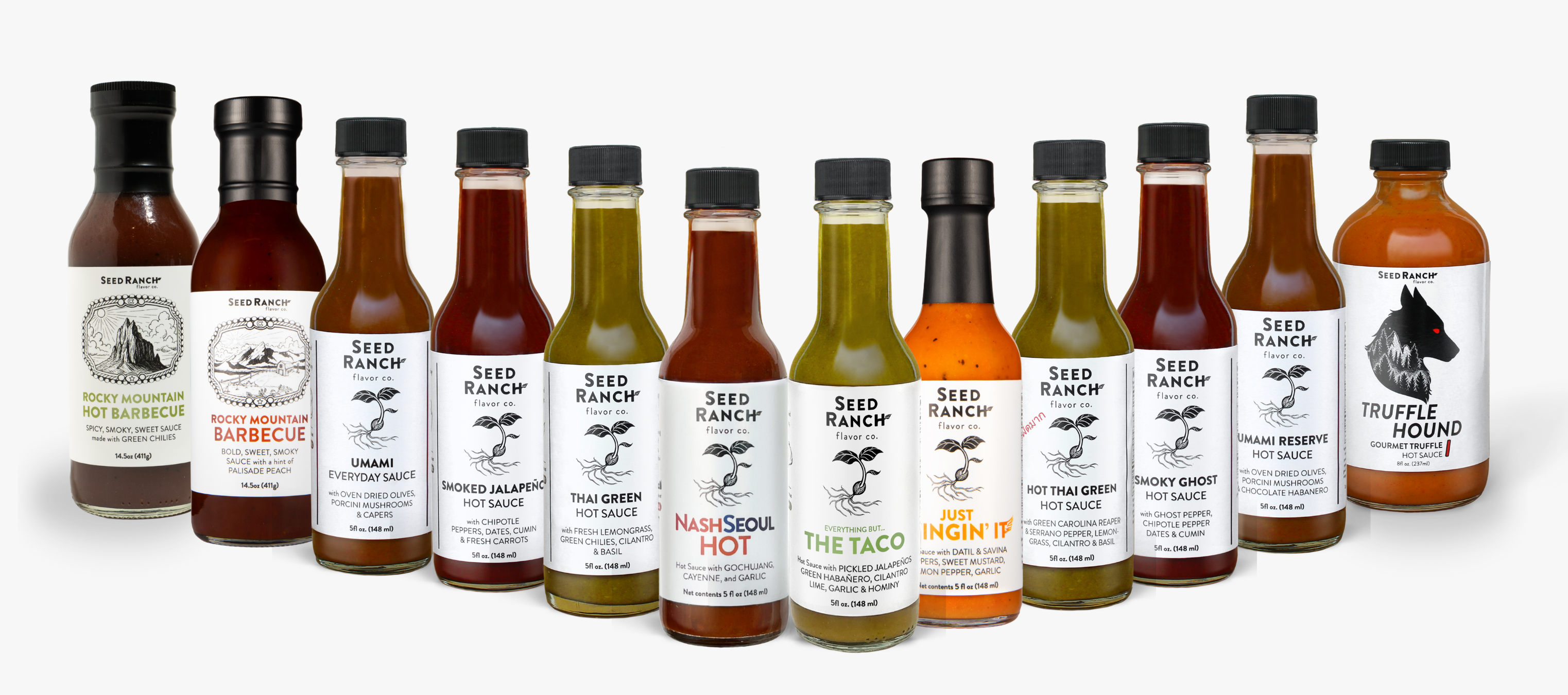 Every Seed Ranch Sauce - 12 Hot Sauce & BBQ Sampler Set