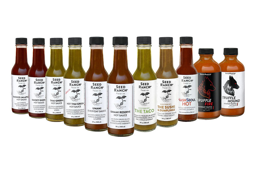 Seed Ranch Flavor Co All Hot Sauces Line Up - All Seed Ranch Hot Sauce gift set.