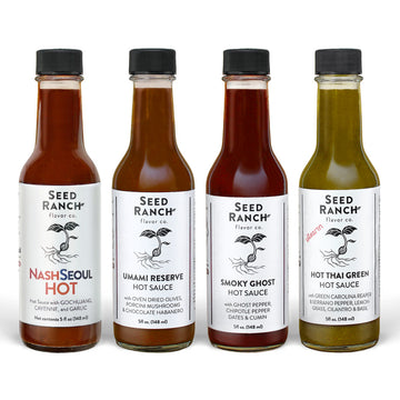 Seed Ranch Flavor Co, The classics bundle hot sauce in 5oz bottle.