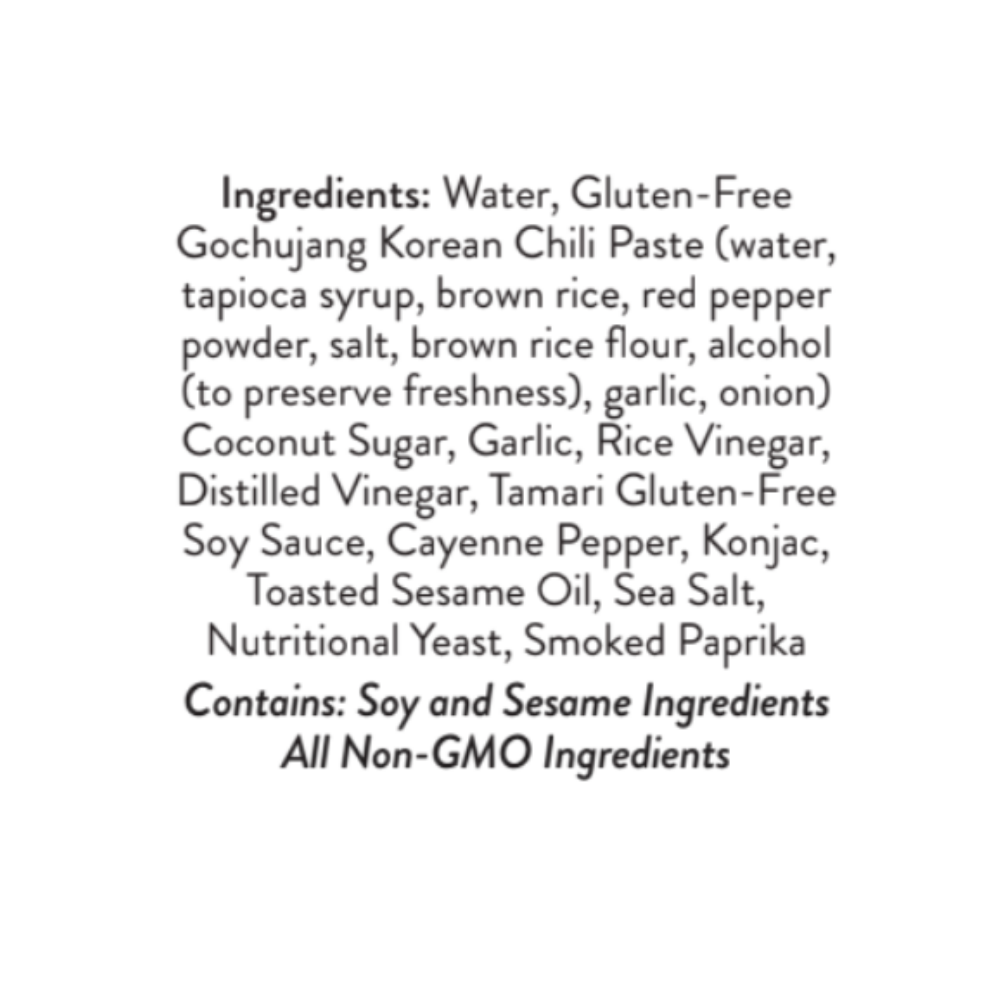 Seed Ranch Flavor Co, NashSeoul hot sauce product ingredients.