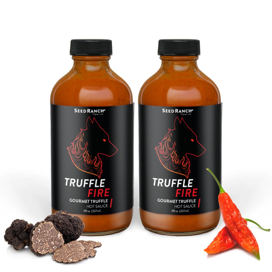 Seed Ranch Flavor Co, The truffle hot sauce fire 2-Pack in 8oz.