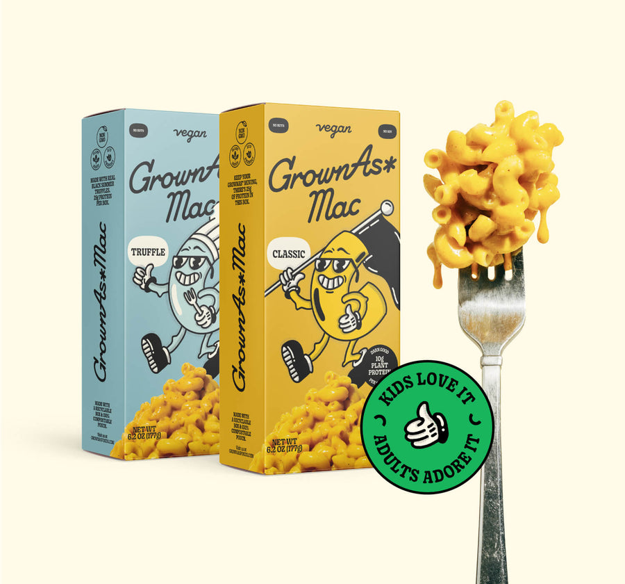 GrownAs Foods Vegan Mac and Cheese in Truffle and Classic Flavors