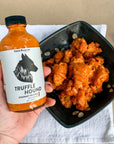 Truffle hound hot sauce on cauliflower wings