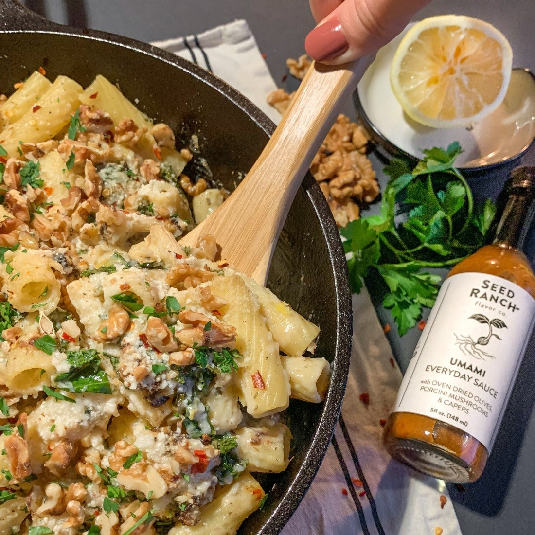 Umami everyday sauce in pasta dinner