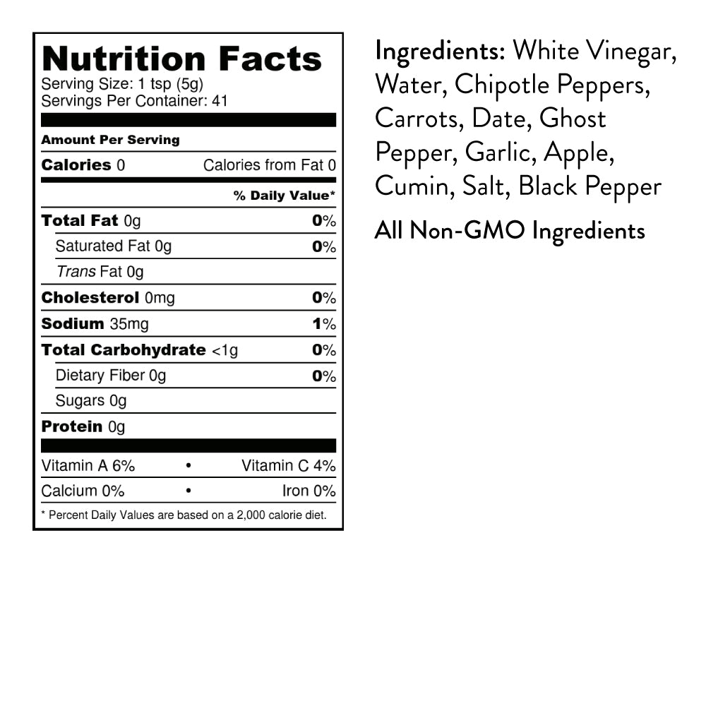 Smoky Ghost Hot Sauce with Organic Ghost Pepper